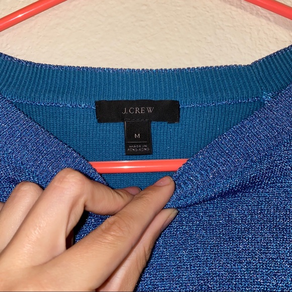 J. CREW blue Sparkle Side Slit sweater - Picture 6 of 9